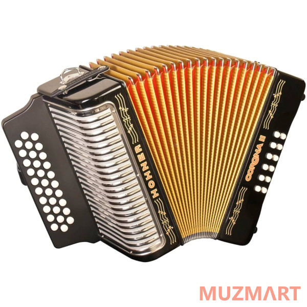 Hohner Corona II FBbEb, black lacquered (A56411) Диатонический кнопочный аккордеон
