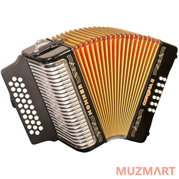 Hohner Corona II GCF, black lacquered (A56211) Диатонический кнопочный аккордеон