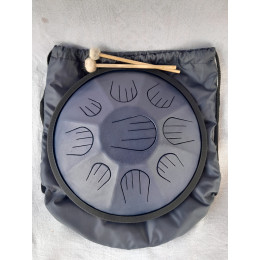 Pangooda Drums PNG-GRS-36MM Глюкофон "Гранофон" кованый, обертоновый, синий металлик 36см, с палочками и чехлом